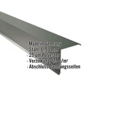 Ortgangwinkel Stahl Chromoxidgrün 0,50 mm, Eckdaten eingeblendet: Made in Germany, 25 µm Polyester, Verzinkung