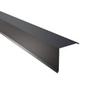 Ortgangwinkel 15x15 cm Anthrazitgrau, Stahl 0,75 mm, 60 µm Puramid Beschichtung, Hauptansicht schraeg von oben