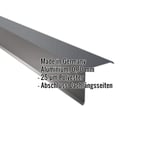 Ortgangwinkel Aluminium Anthrazitgrau, 0,70 mm, mit eingeblendeten Eckdaten