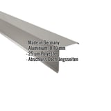 Ortgangwinkel Aluminium 0,70 mm Graualuminium RAL 9007 mit eingeblendeten Produktdetails