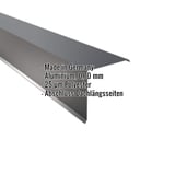 Ortgangwinkel Aluminium Anthrazitgrau, 0,70 mm, mit eingeblendeten Eckdaten und Made in Germany