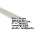 Ortgangwinkel Reinweiß (RAL 9010) aus Stahl 0,50 mm, mit eingeblendeten Eckdaten