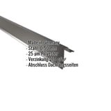 Ortgangwinkel Stehfalzprofil 33/500 Tiefschwarz, Stahl 0,50 mm, mit eingeblendeten Eckdaten