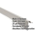 Ortgangwinkel Stehfalzprofil 33/500 Grauweiß RAL 9002 mit eingeblendeten Eckdaten Stahl 0,63 mm