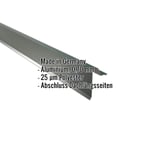 Ortgangwinkel Aluminium Moosgrün, 0,70 mm, mit eingeblendeten Eckdaten