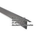 Ortgangwinkel Aluminium Anthrazitgrau, 0,70 mm, mit eingeblendeten Eckdaten