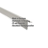 Ortgangwinkel Aluminium 0,70 mm Weißaluminium RAL 9006 mit eingeblendeten Eckdaten