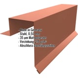 Ortgangwinkel Stehfalzprofil PD-510-S Ziegelrot, Stahl 0,50 mm, 35 µm Mattpolyester, mit Eckdaten-Einblendung