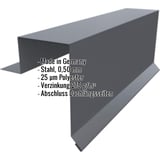 Ortgangwinkel Stehfalzprofil PD-510-S Graphitgrau, 0,50 mm Stahl, mit eingeblendeten Eckdaten