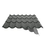 Pfannenblech 2/1060 Chromoxidgrün mit teilweise sichtbarem Anti-Tropf-Vlies, Detailansicht