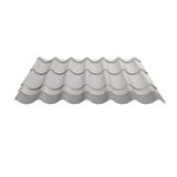 Pfannenblech 2/1060 Grauweiß mit Anti-Tropf Vlies 1000 g/m² auf der Unterseite, Schnittansicht