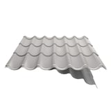 Pfannenblech 2/1060 Grauweiß mit Anti-Tropf Vlies 1000 g/m² an der Unterseite, Detailansicht