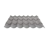 Pfannenblech Graualuminium mit Anti-Tropf-Vlies auf der Unterseite, Schnittansicht