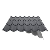 Pfannenblech 2/1060 Anthrazitgrau mit sichtbarem Anti-Tropf Vlies, Detailansicht