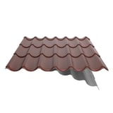 Pfannenblech 2/1060 Aluminium 0,70 mm rotbraun mit Anti-Tropf-Vlies, seitliche Ansicht