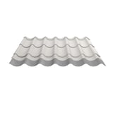Pfannenblech 2/1060 Reinweiß RAL 9010 mit Anti-Tropf Vlies Unterseite, freigestellt