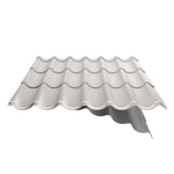 Pfannenblech 2/1060 Reinweiß RAL 9010 mit sichtbarer Anti-Tropf Vlies Beschichtung, freigestellt