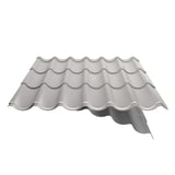 Pfannenblech 2/1060 in Grauweiß RAL 9002 mit sichtbarem Anti-Tropf-Vlies