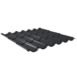 Dunkelgraues Pfannenblech aus Stahl 0,50 mm, 35 µm Mattpolyester beschichtet, Hauptansicht