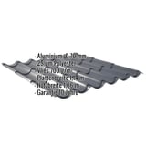 Pfannenblech Aluminium 0,70 mm Anthrazitgrau mit Polyesterbeschichtung und Vlies, Eckdaten eingeblendet