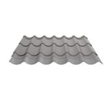 Pfannenblech Graualuminium mit Anti-Tropf-Vlies auf der Unterseite, Detailansicht