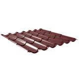Pfannenblech 2/1060 weinrot (RAL 3005) aus 0,50 mm Stahl, 25 µm Polyester beschichtet, Hauptansicht