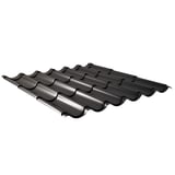 Pfannenblech 2/1060 Tiefschwarz RAL 9005, 0,50 mm Stahl, Polyesterbeschichtung, Hauptansicht