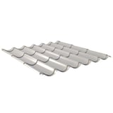 Pfannenblech 2/1060 aus Stahl 0,50 mm, Weißaluminium RAL 9006, 25 µm Polyesterbeschichtung