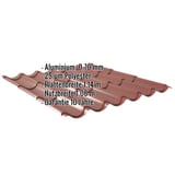 Pfannenblech 2/1060 Aluminium 0,70 mm Rotbraun, mit eingeblendeten Eckdaten