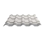 Schnittansicht Pfannenblech EUROPA Reinweiß mit Anti-Tropf-Vlies, 0,50 mm Stahl, 25 µm Polyester
