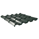 Pfannenblech EUROPA Aluminium 0,70 mm moosgrün (RAL 6005), Hauptansicht der Profilstruktur