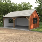 Carport mit Dach aus Pfannenblech Szafir 350/15 in Grauweiß RAL 9002