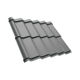 Pfannenblech Szafir 350/15 aus Stahl 0,50 mm, Weißaluminium RAL 9006, 25 µm Polyesterbeschichtung