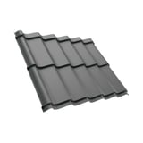 Pfannenblech Szafir 350/15 Graualuminium, Stahl 0,50 mm, 25 µm Polyesterbeschichtung, Hauptansicht