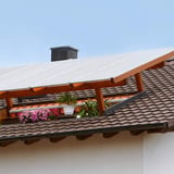 Polycarbonat Doppelstegplatten 10 mm klar als Carport-Dach auf Holzkonstruktion