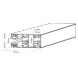 Technische Zeichnung eines Aluminium-Wandanschlussprofils mit Massen für 10 mm Platten