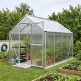 Gewächshaus mit klarer Polycarbonat Doppelstegplatte, 4,5 mm, als Dach- und Wandverkleidung im Garten