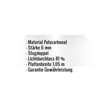 Polycarbonat Doppelstegplatte | 6 mm | Breite 1,05 m | Klar | 3,00 m