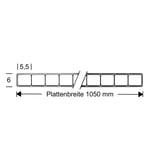 Polycarbonat Doppelstegplatte | 6 mm | Breite 1,05 m | Klar | 3,00 m