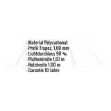 Polycarbonat Spundwandplatte | 45/1000 | 1,00 mm | Klar | 7,00 m