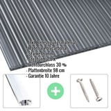 Polycarbonat Stegplatte | 16 mm | Profil A1 | Sparpaket | Plattenbreite 98 cm | Graphit | X-Struktur | Breite 4,09 m | Länge 2,00 m
