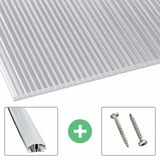 Polycarbonat Stegplatte | 16 mm | Profil A1 | Sparpaket | Plattenbreite 98 cm | Klar | X-Struktur | Breite 9,13 m | Länge 6,00 m