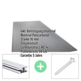 Polycarbonat Stegplatte | 16 mm | Profil DUO | Sparpaket | Plattenbreite 98 cm | Anthrazitgrau | Novalite | Breite 5,11 m | Länge 4,00 m