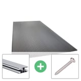 Polycarbonat Stegplatte | 16 mm | Profil DUO | Sparpaket | Plattenbreite 98 cm | Anthrazitgrau | Novalite | Breite 5,11 m | Länge 4,00 m