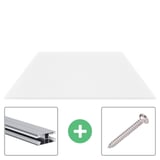 Polycarbonat Stegplatte | 16 mm | Profil DUO | Sparpaket | Plattenbreite 98 cm | Opal Weiß | Breite 8,14 m | Länge 4,50 m