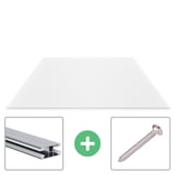 Polycarbonat Stegplatte | 16 mm | Profil DUO | Sparpaket | Plattenbreite 98 cm | Opal Weiß | X-Struktur | Breite 5,11 m | Länge 6,00 m
