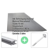 Polycarbonat Stegplatte | 16 mm | Profil ECO | Sparpaket | Plattenbreite 98 cm | Anthrazitgrau | Novalite | Breite 9,05 m | Länge 3,50 m