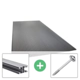 Polycarbonat Stegplatte | 16 mm | Profil ECO | Sparpaket | Plattenbreite 98 cm | Anthrazitgrau | Novalite | Breite 9,05 m | Länge 3,50 m