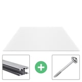 Polycarbonat Stegplatte | 16 mm | Profil ECO | Sparpaket | Plattenbreite 98 cm | Opal Weiß | X-Struktur | Breite 3,05 m | Länge 4,00 m