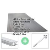 Polycarbonat Stegplatte | 16 mm | Profil Mendiger | Sparpaket | Plattenbreite 98 cm | Anthrazitgrau | Novalite | Breite 5,11 m | Länge 7,00 m